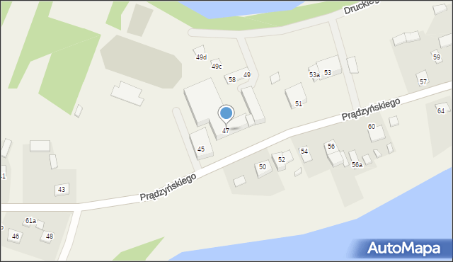 Płaska, Prądzyńskiego Ignacego, gen., 47, mapa Płaska