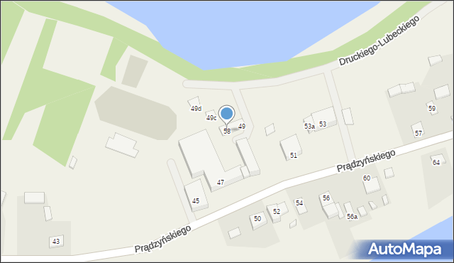 Płaska, Prądzyńskiego Ignacego, gen., 49b, mapa Płaska