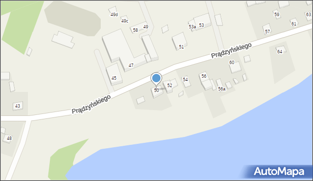 Płaska, Prądzyńskiego Ignacego, gen., 50, mapa Płaska