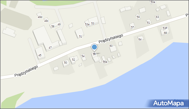 Płaska, Prądzyńskiego Ignacego, gen., 56, mapa Płaska