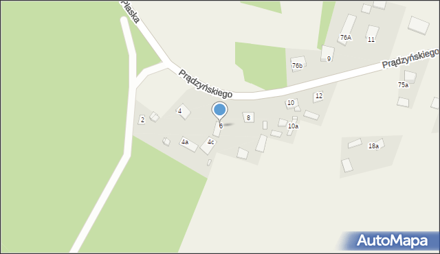Płaska, Prądzyńskiego Ignacego, gen., 6, mapa Płaska