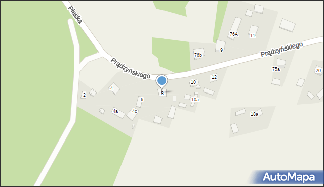 Płaska, Prądzyńskiego Ignacego, gen., 8, mapa Płaska