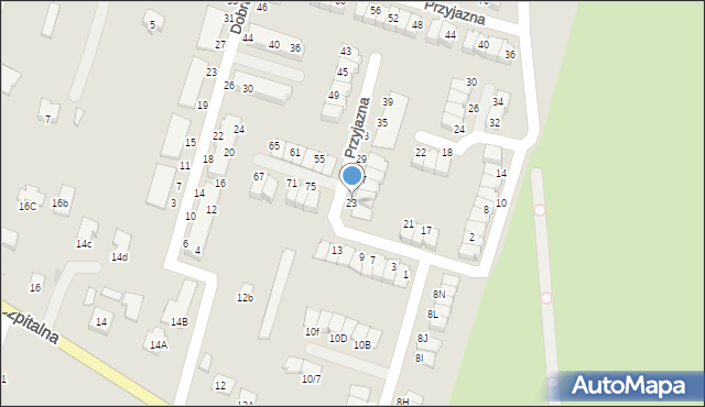 Płock, Przyjazna, 23, mapa Płock