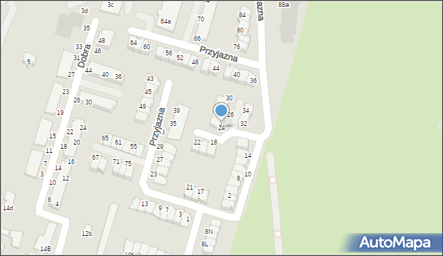 Płock, Przyjazna, 24, mapa Płock