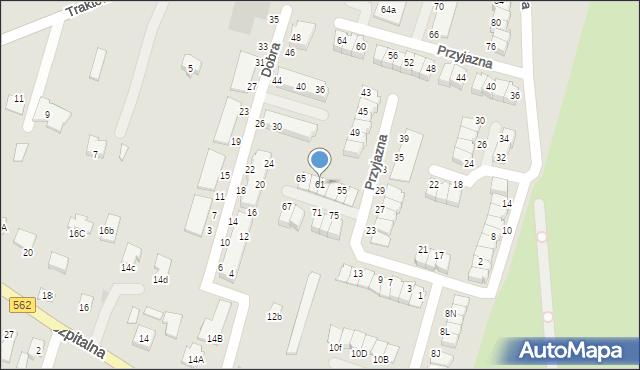Płock, Przyjazna, 61, mapa Płock