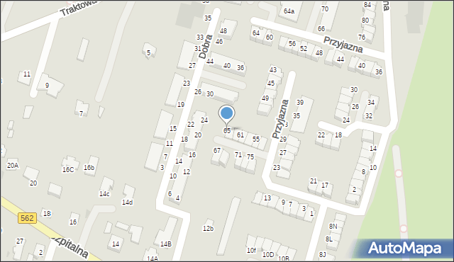 Płock, Przyjazna, 65, mapa Płock