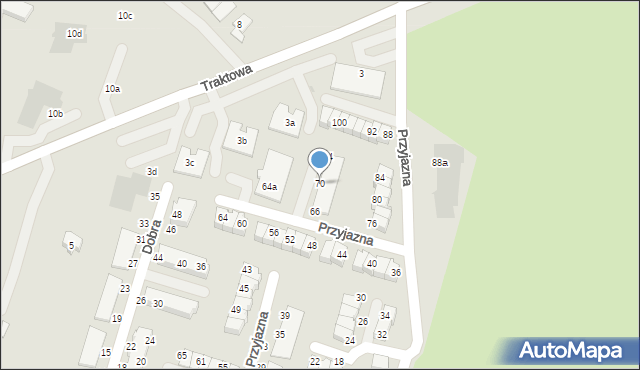 Płock, Przyjazna, 70, mapa Płock