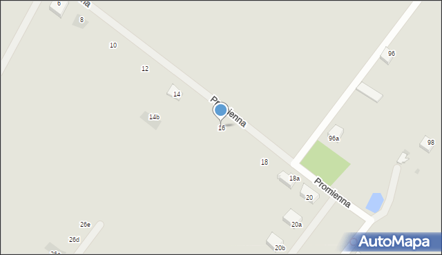 Płock, Promienna, 16, mapa Płock