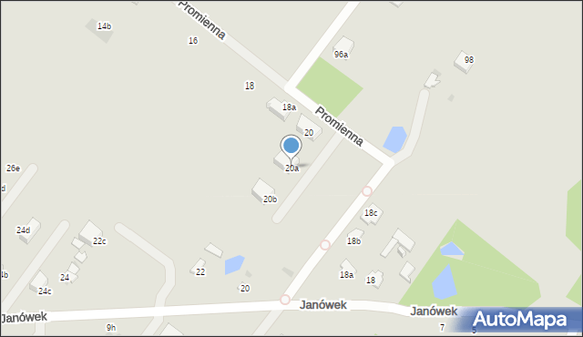 Płock, Promienna, 20a, mapa Płock
