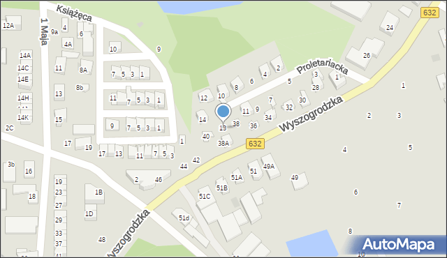 Płońsk, Proletariacka, 13, mapa Płońsk