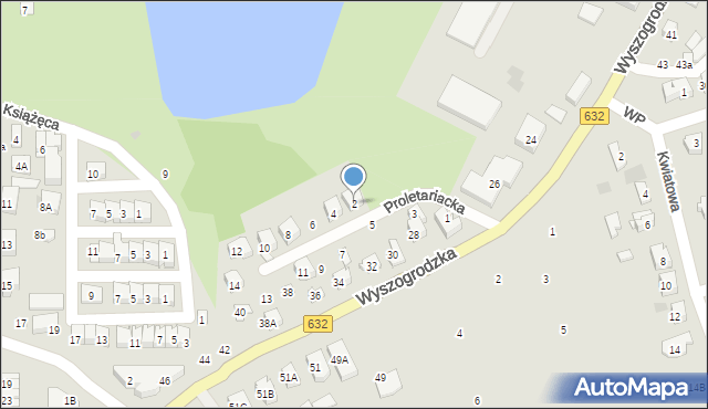 Płońsk, Proletariacka, 2, mapa Płońsk