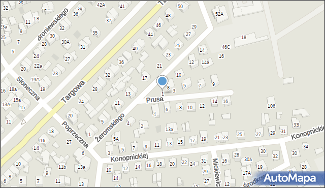 Płońsk, Prusa Bolesława, 1, mapa Płońsk