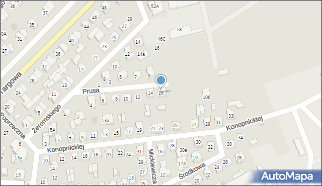 Płońsk, Prusa Bolesława, 16, mapa Płońsk