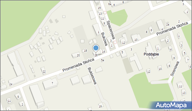 Poddąbie, Promenada Słońca, 16, mapa Poddąbie