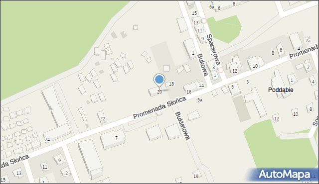 Poddąbie, Promenada Słońca, 20, mapa Poddąbie