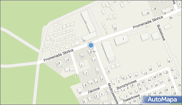 Poddąbie, Promenada Słońca, 9, mapa Poddąbie