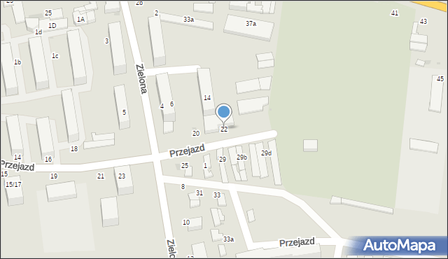 Poddębice, Przejazd, 22, mapa Poddębice