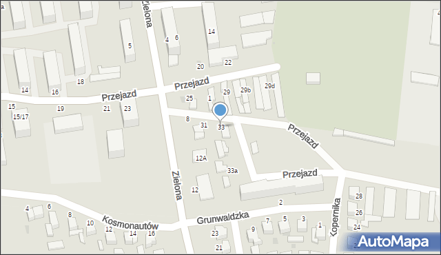 Poddębice, Przejazd, 33, mapa Poddębice