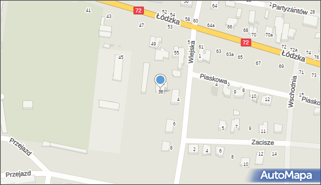 Poddębice, Przejazd, 38, mapa Poddębice