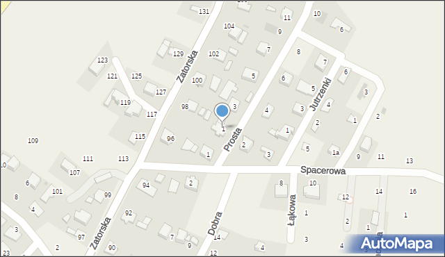 Podolsze, Prosta, 1, mapa Podolsze