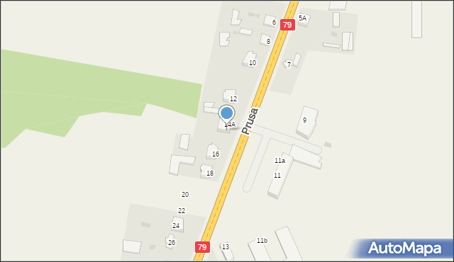 Policzna, Prusa Bolesława, 14B, mapa Policzna