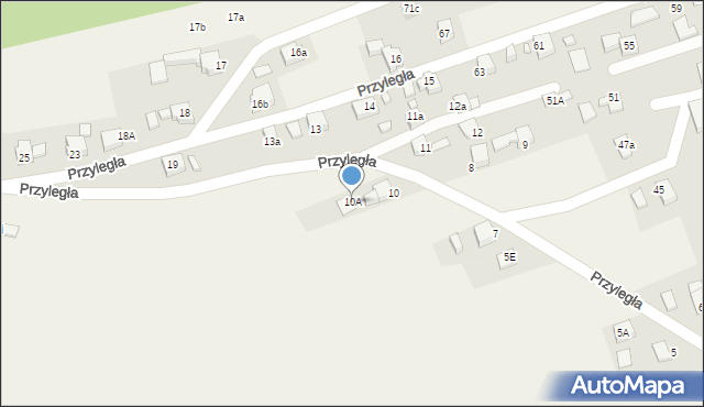 Połomia, Przyległa, 10A, mapa Połomia
