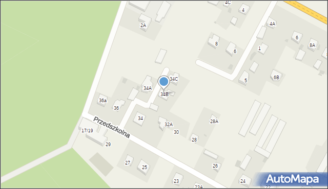 Poniatów, Przedszkolna, 34B, mapa Poniatów