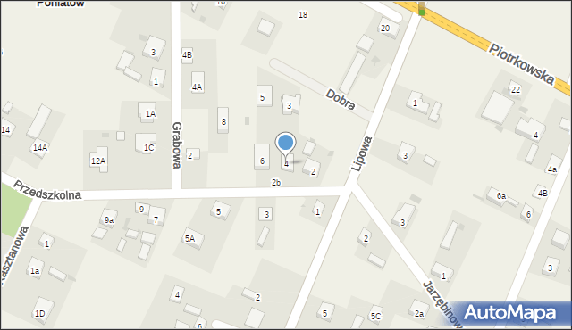Poniatów, Przedszkolna, 4, mapa Poniatów