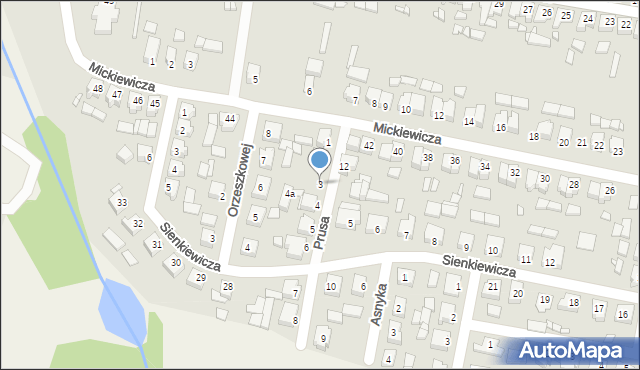 Poniec, Prusa Bolesława, 3, mapa Poniec