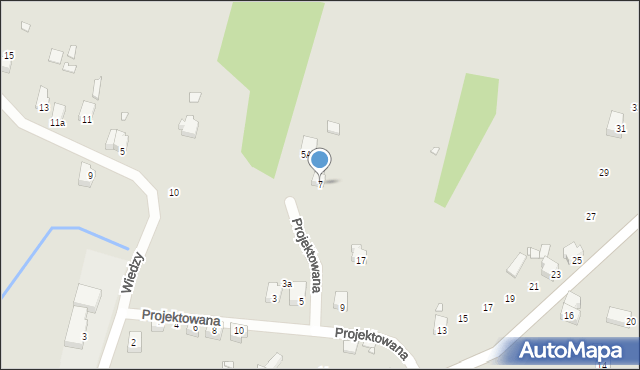 Poręba, Projektowana, 7, mapa Poręba