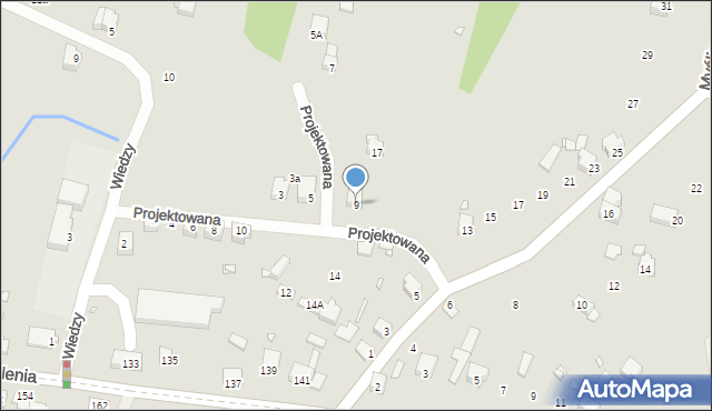 Poręba, Projektowana, 9, mapa Poręba