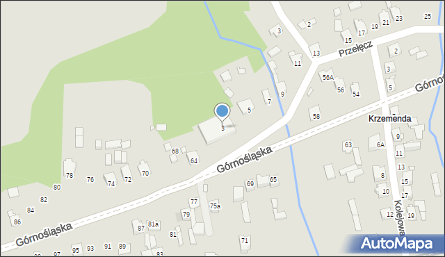 Poręba, Przełęcz, 3, mapa Poręba