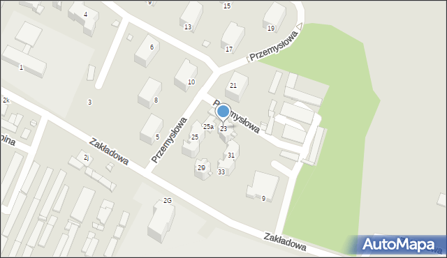 Poręba, Przemysłowa, 23, mapa Poręba