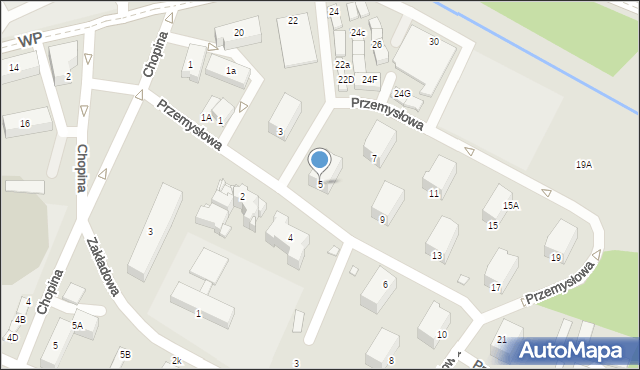 Poręba, Przemysłowa, 5, mapa Poręba