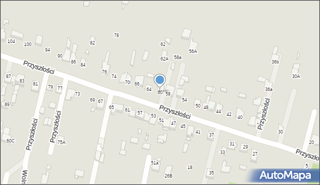 Poręba, Przyszłości, 60, mapa Poręba