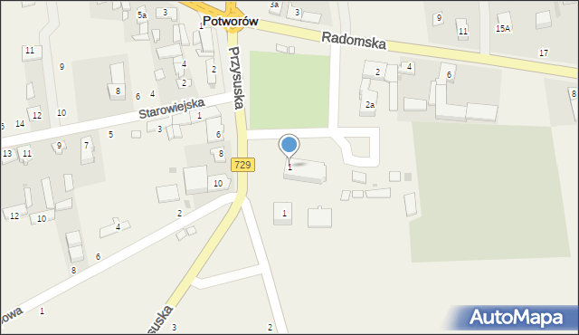 Potworów, Przysuska, 1, mapa Potworów