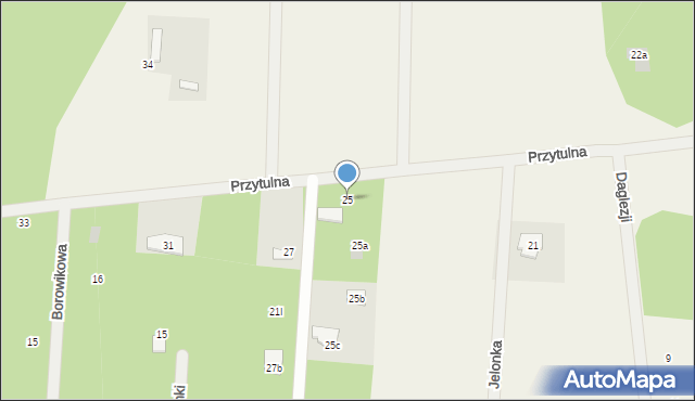 Powązki, Przytulna, 25, mapa Powązki