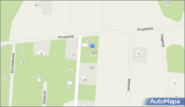 Powązki, Przytulna, 25a, mapa Powązki