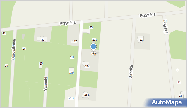 Powązki, Przytulna, 25b, mapa Powązki