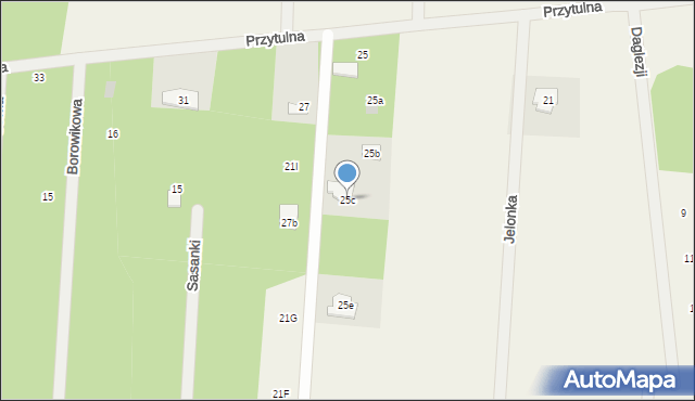 Powązki, Przytulna, 25c, mapa Powązki