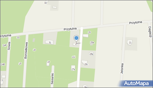 Powązki, Przytulna, 27, mapa Powązki