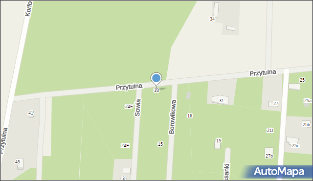 Powązki, Przytulna, 33, mapa Powązki