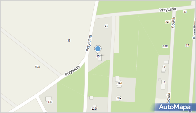 Powązki, Przytulna, 45, mapa Powązki