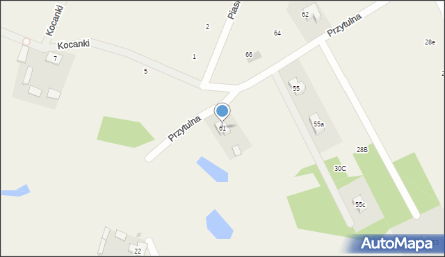 Powązki, Przytulna, 61, mapa Powązki