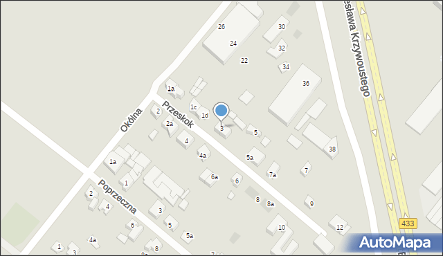 Poznań, Przeskok, 3, mapa Poznania