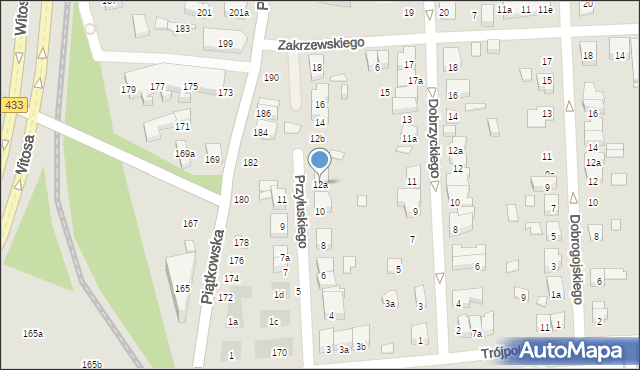 Poznań, Przyłuskiego Leona, 12a, mapa Poznania
