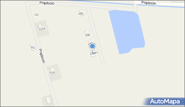 Prądocin, Prądocin, 109n, mapa Prądocin
