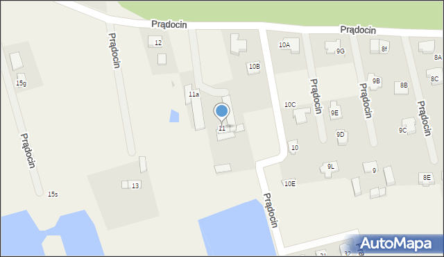 Prądocin, Prądocin, 11, mapa Prądocin