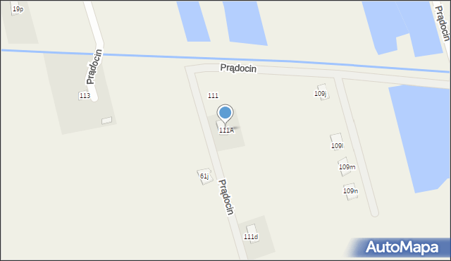Prądocin, Prądocin, 111A, mapa Prądocin