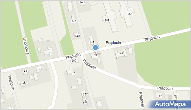 Prądocin, Prądocin, 14, mapa Prądocin